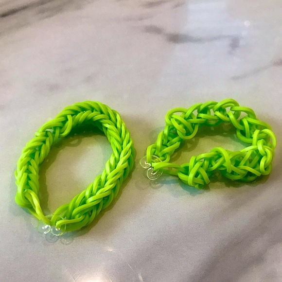 Handmade light  green rubber band set - Picture 1 of 8